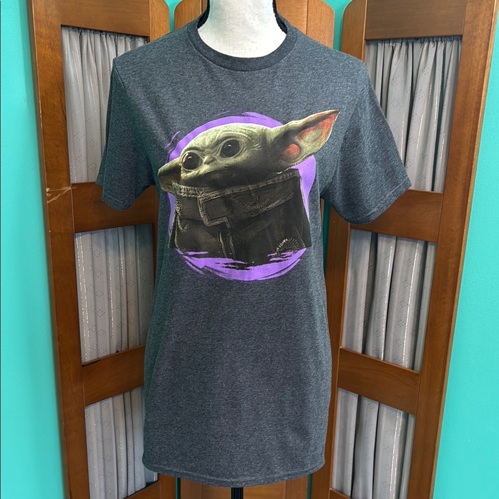 Star Wars Gray and Purple Grogu Short Sleeve Tee